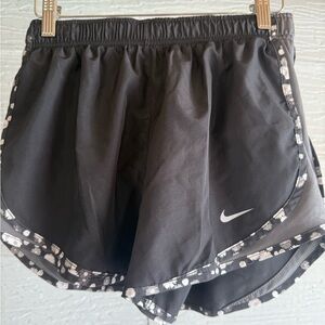 Nike Black Athletic Shorts with Leopard Trim